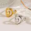 Simplicity Stainless Steel Threaded Rings for Women Men Personality Circular Vortex No Fading Opening Rings Jewelry Accessories