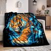 1pc Tiger Flames Blanket, Lightweight Flannel Throw Blanket for Sofa, Bed, Travel, Camping, Living Room, Office, Couch, Chair, and Bed
