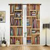 Retro Bookshelf Library Book Drapes designed for Bedroom Space Living Room Drapes Kitchen Children's Room Window Curtain Modern Home Decor