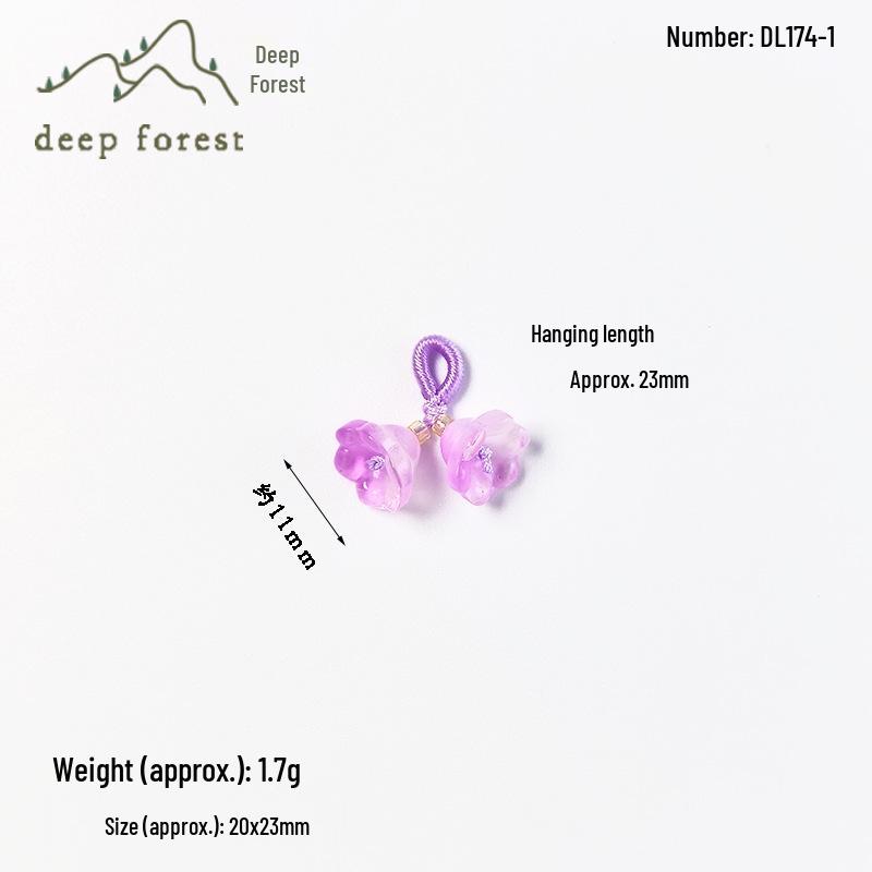 Campanula Pendant Bracelet Charm with Tassel - Handmade DIY Niche Design.