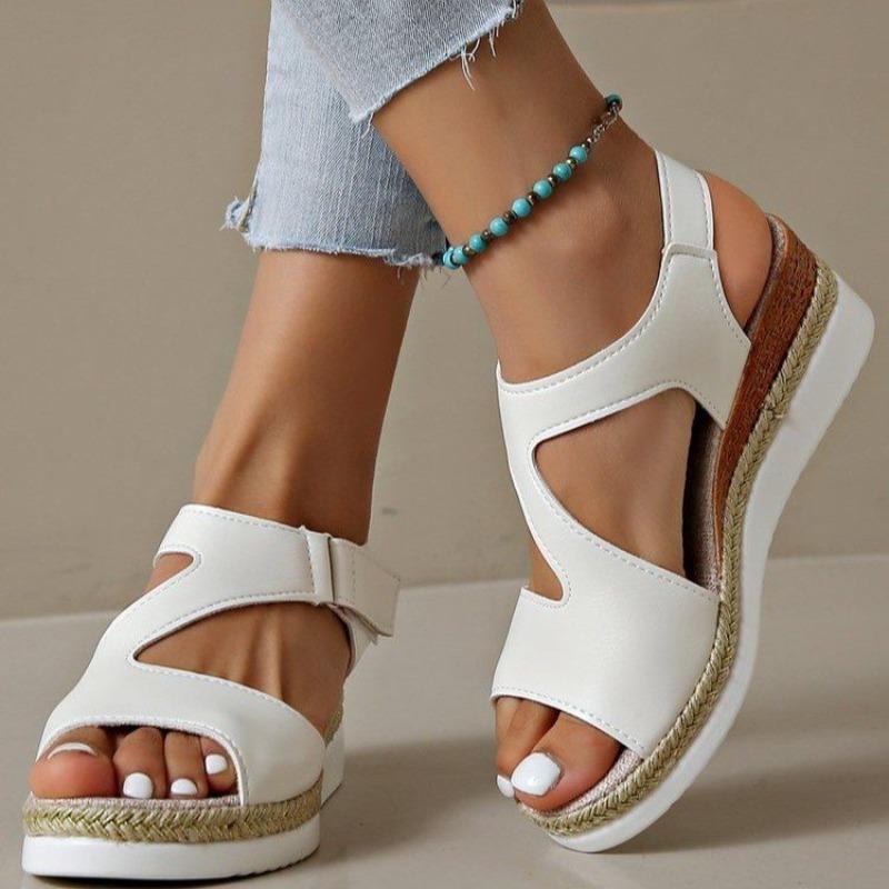 New Style Plus-size Shoes - Flat Sole, Wedge Heel, Fish-mouth Design, Casual Sandals for Women