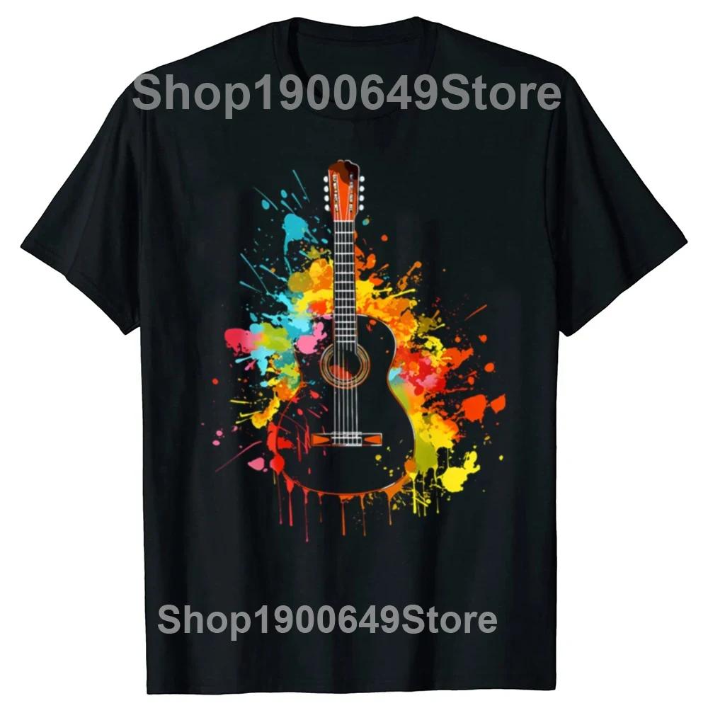 Acoustic Guitar Musicians TShirt Music Lovers Unisex Summer Soft Tops Graphic Bass Guitar Lovers T Shirts Men Women