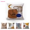 Abstract Lines Face Leaves Woman Sketch Art Home Decoration Sofa Pillow Case Nordic Concise Linen Cushion Cover Case