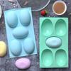 Easter Egg Silicone Mold 5 Cavity Egg Shape Easter Baking Mold Non-Stick Chocolate Mold Freezer Safe Mold for Jelly Ice Cream Candy Dessert