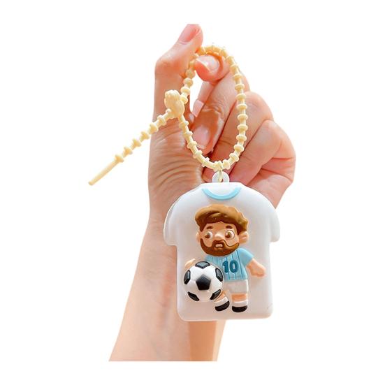1/4Pcs Football Jersey Squeeze Toy, Stress Relief Soccer T-shirt Toy, Football Themed Backpack Charm Decor Keychain Pendant, Souvenir Gifts for