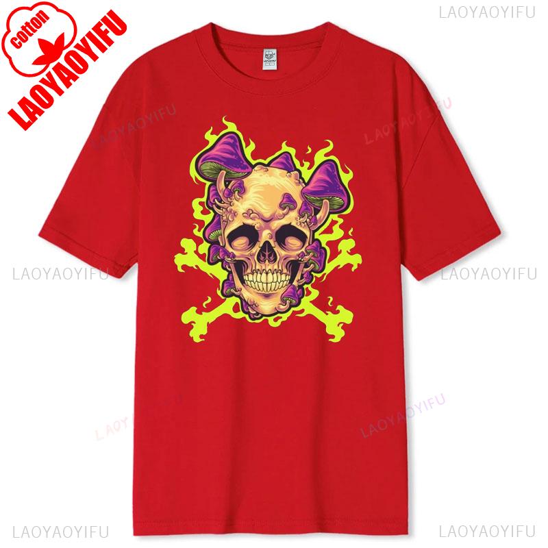 Skull Graphic Tshirt Unisex Cotton Short Sleeve Casual Round Neck Breathable New Arrival Retro Halloween Apparel Softstyle Tee