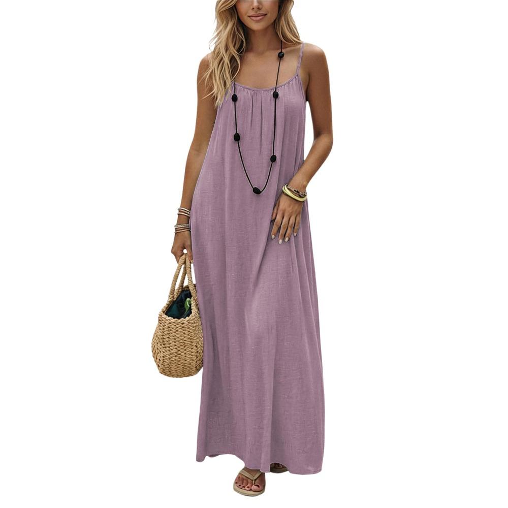 Comfortable Women's Crepe Maxi Dress Summer Long Dress for Beach Vacation