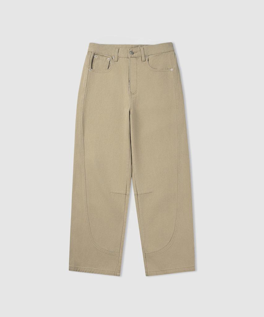 Eoneolleokodeuumeon Low Curved Wide Pants (3 Colors)