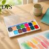 Tragbares Malset Aquarellfarben-Set, Abwaschbare feste Palette, Helle professionelle Kunst-Bildungswerkzeuge Farben Pigment-Set, für Kinder und Anfänger