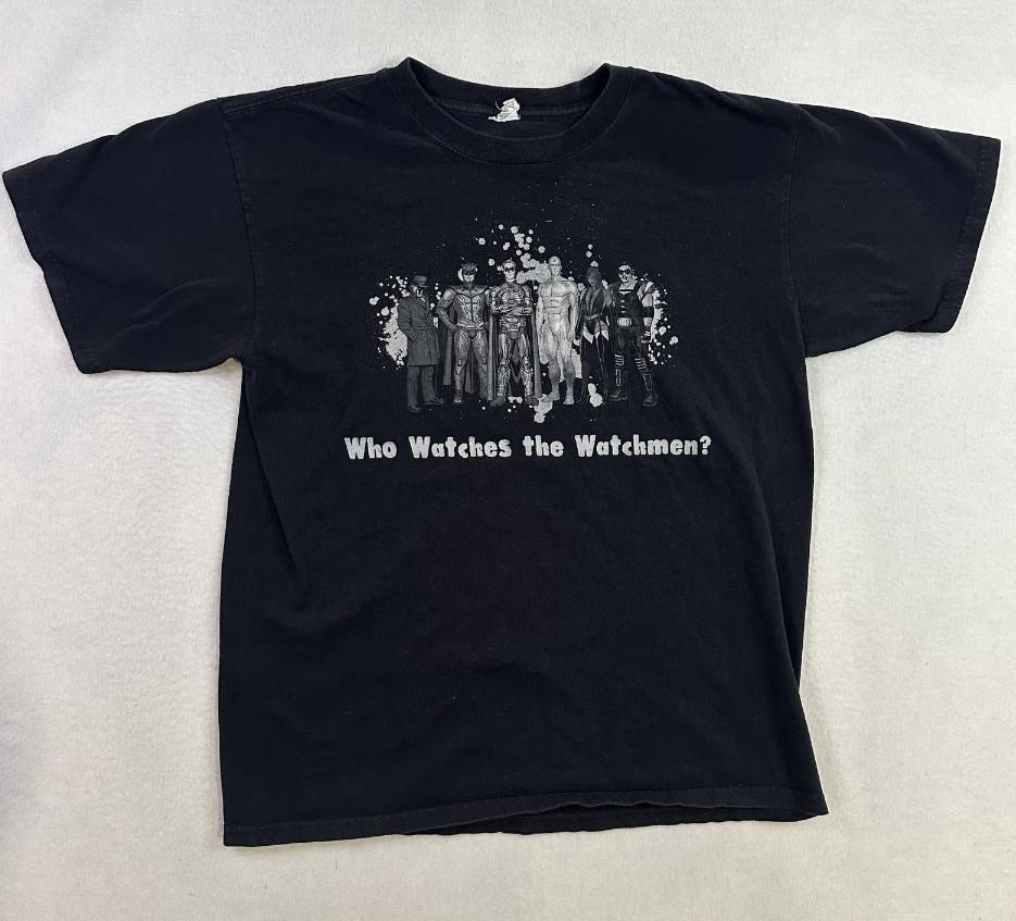 Vintage Watchmen Shirt Mens Large Black Graphic DC Comics Who WTshirt Unisex T-Shirt XL