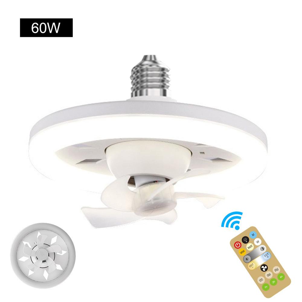 E27 Remote Ceiling Lighting 360° Shaking Head Suction Fan Light 48W/60W Bedroom Living Room Switch Control Ceiling Fan Light