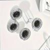 Exaggerated retro oval irregular inlaid diamond black metal style temperament ring bracelet stud earrings set