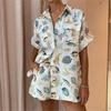 Fashion Unique Print Short Sleeve Vacation Casual Set
