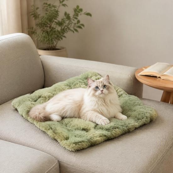 Comfortable Sleeping Rug for Dogs Faux Fur Pet Mat, Soft Warm Cat Pad with Non-slip Bottom, Winter Self-Warming Fuzzy Cozy Mat Bed Cats, Machine