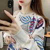 Sweatshirt Women Thin  Loose Casual Embroidered Peplum Pullover Sweatshirt Long Sleeve Round Neck Comfortable Top