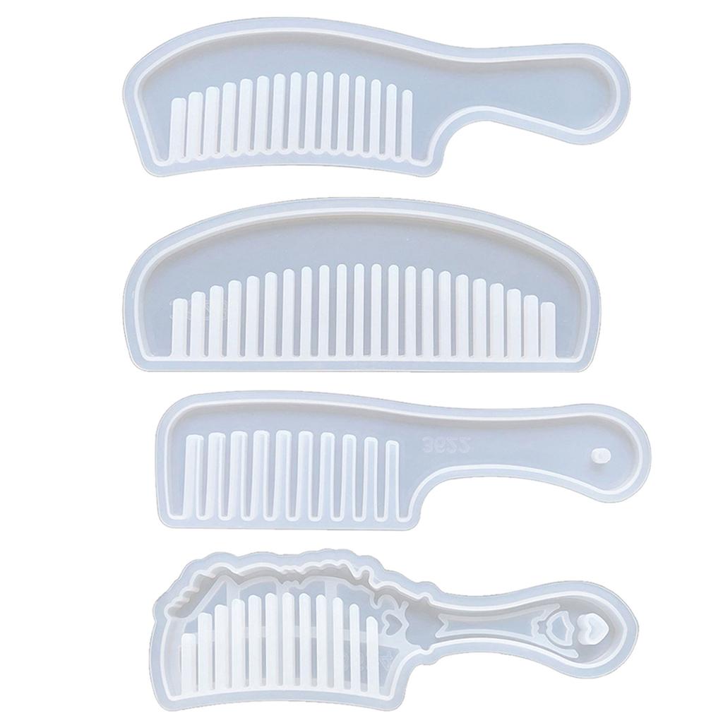 4Pieces Silicone Epoxy Molds DIY Crafts Moulds Home Table Decorations Comb Shaped DIY Ornaments Molds Silicone Material