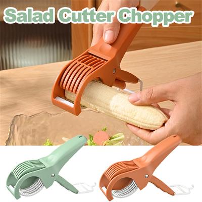 Salad Cutter Chopper Portable Manual Banana Slicer Creative Fruit Vegetable Slicer Home Kitchen Gadgets Chopping Tool Accessorie