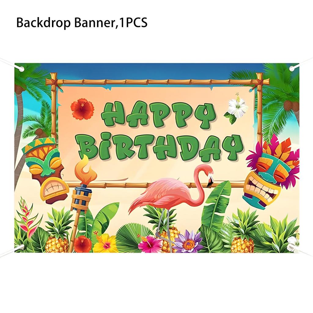ALOHA Hawaii Theme Summer Party Decorations: Banner, Hanging Swirls, and Honeycomb Accents
