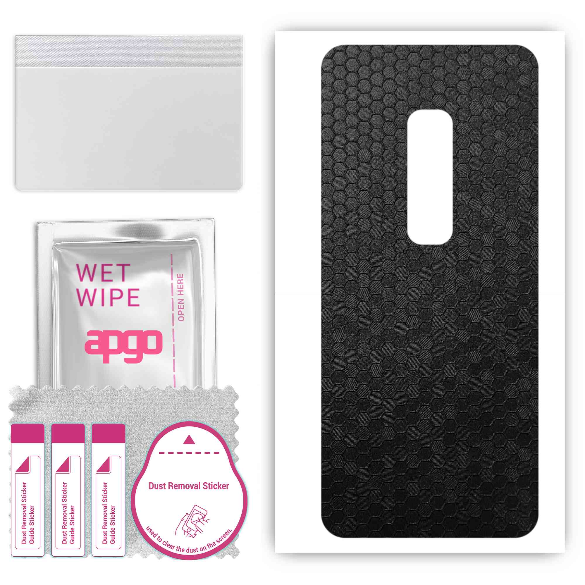 

apgo Protective Skin Sticker for the back compatible with vivo V17 Pro, Wrap Film, Foil, Vinyl - Pattern Black Honeycomb