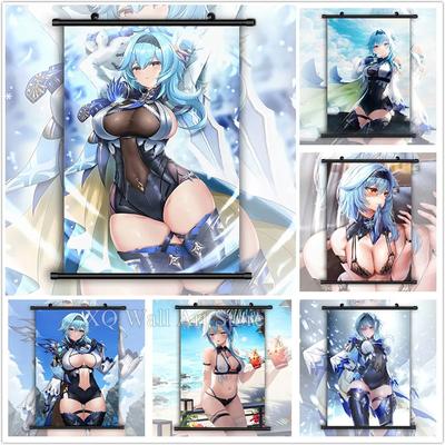 Genshin Impact Eula HD tisk Banner Nástěnný plakát Obrazy na plátně a tisky Obrazy do obývacího pokoje Domácí dekorace Bezrámové