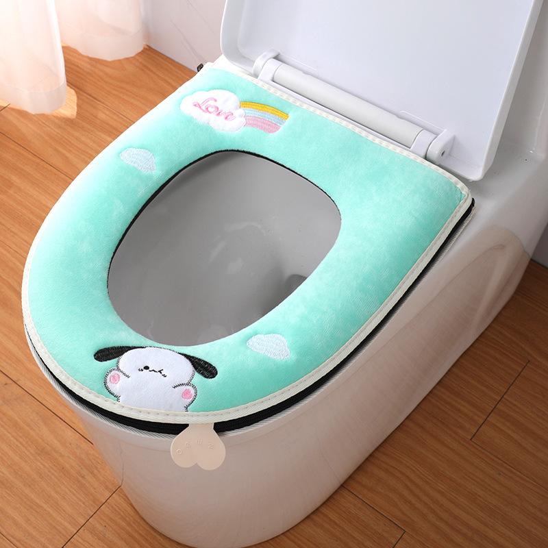 

Нові м які накладки на сидіння для унітазу, теплі для дому, подушка для унітазу на блискавці, килимки для унітазу VOU, кришка для горщика, зимова універсальна накидка для туалету зелений