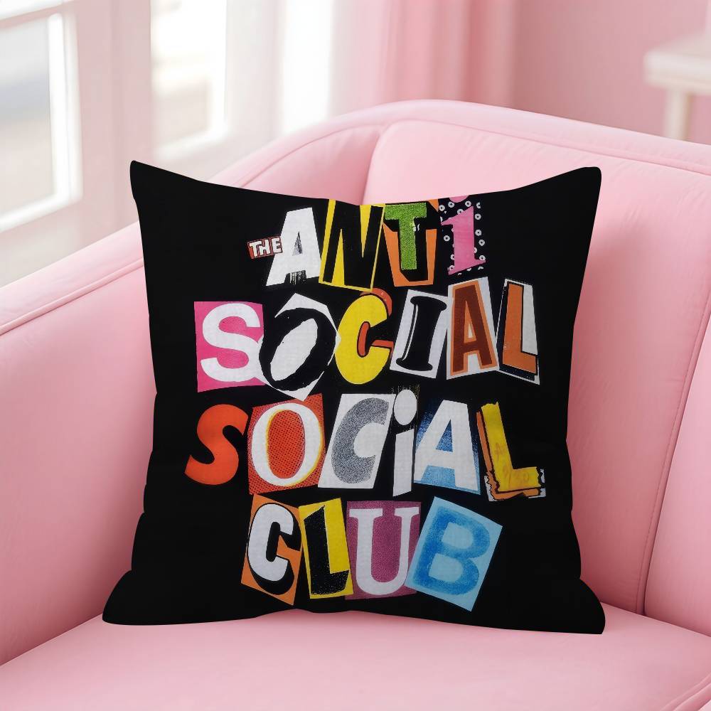 LOGO ANTI SOCIAL SOCIAL CLUB Personalized picture text home decorative pillows Household Gifts 45x45cm