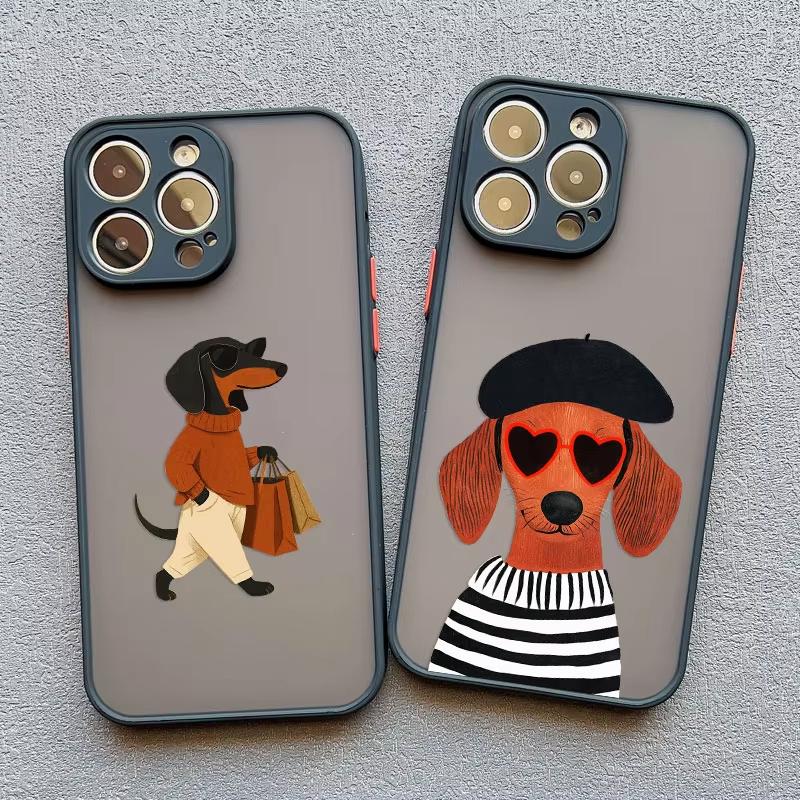 Funny Dancing Dachshund Sausage Dog Phone Case For iPhone 17 Pro Max 16 15 Pro Plus 14 13 Mini 12 11 XR XS 16E 17Air Cover