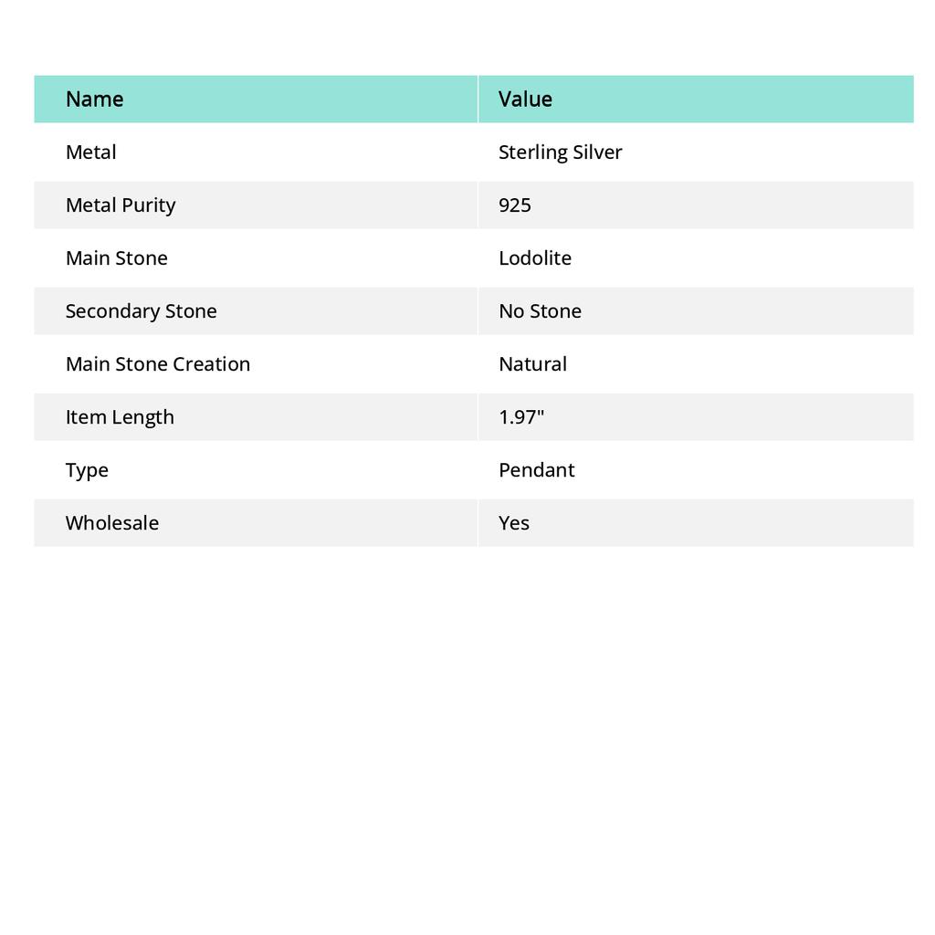 Lodolite Quartz Handmade 925 Sterling Silver Gift Jewelry Pendant 1.97" Y0f58