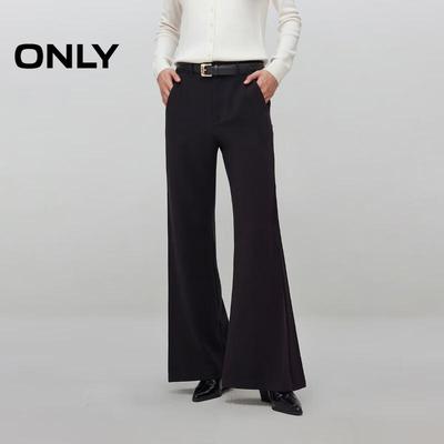 Women's High-Waist Hidden Placket Flared Casual Trousers