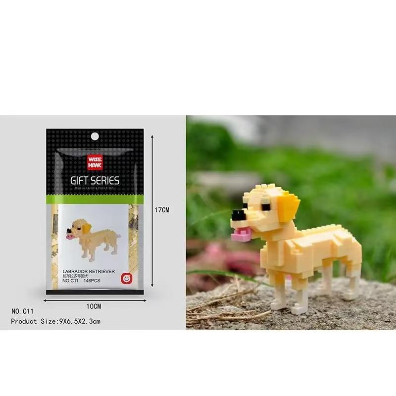 Mini Animals Micro Particle Building Blocks Diamond Bricks Cat Dog Parrot Corgi Flamingo Models Assembly Toys For Kids Children