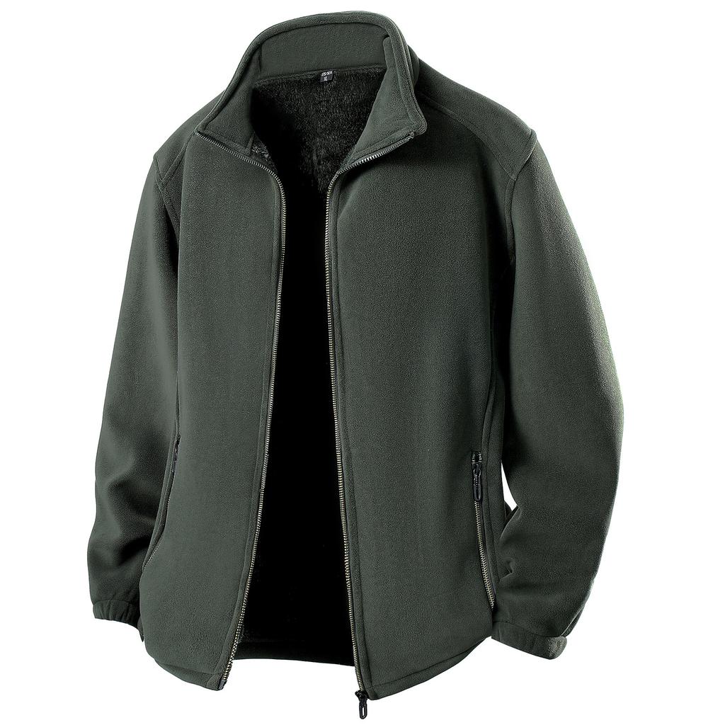 Unisex Casual Outdoor Solid Color Skirt Zippered Fleece Jacket