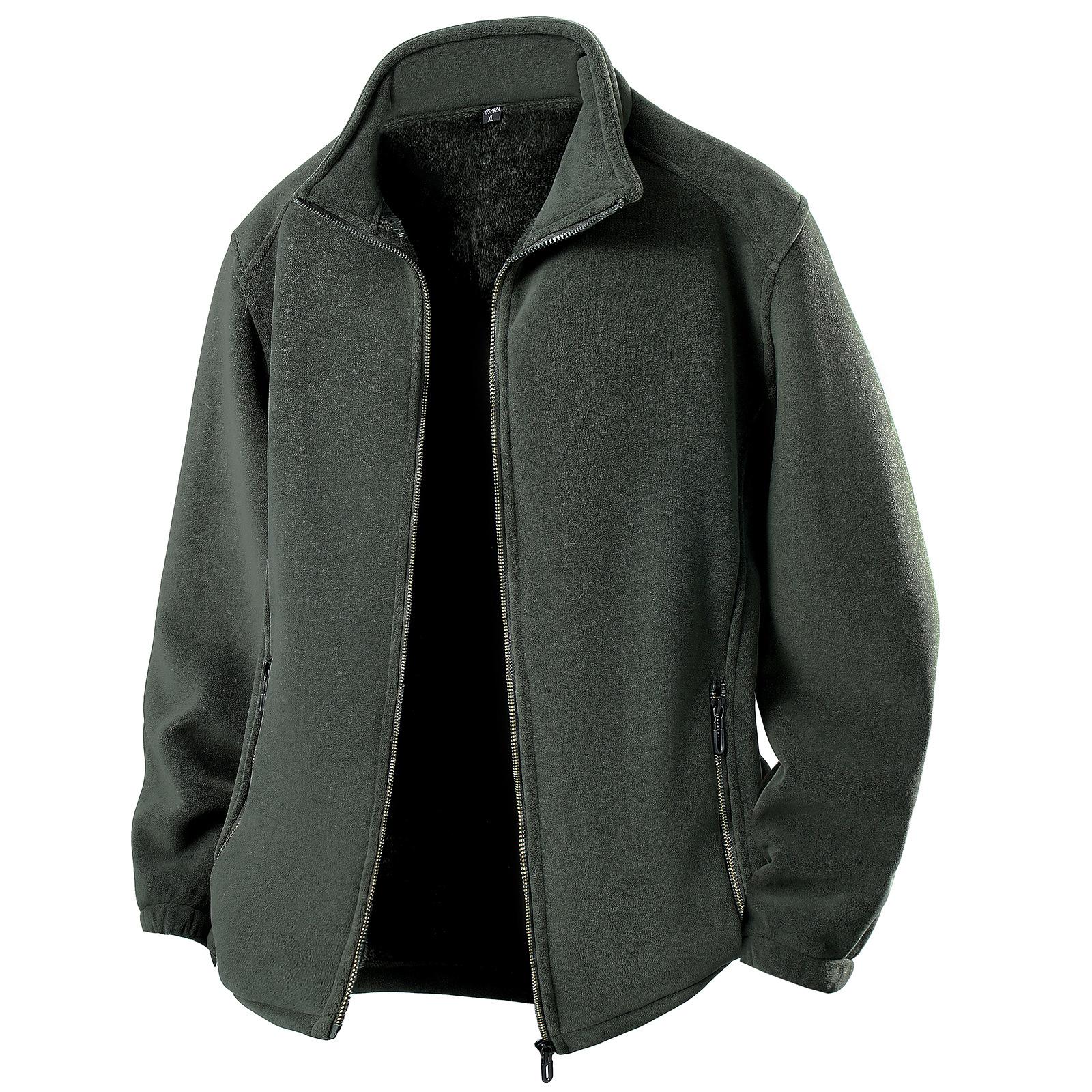 

Унисекс Повседневная Уличная Однотонная Юбка Флисовая Куртка на Молнии XL