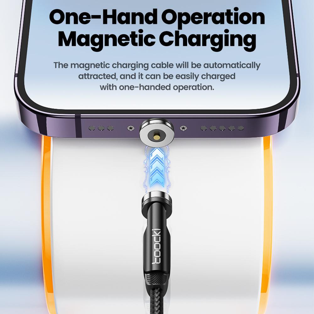 Magnetický kabel Toocki Rychlé nabíjení Micro USB Type C Kabel pro iPhone Samsung Xiaomi Magnetická nabíječka pro mobilní telefon Datový kabel