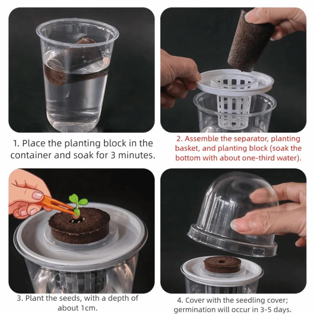 Plastic Material Hydroponic Seed Planter Pots Reusable Durable Seedling Baskets Transparent Plastic Cups Windowsill Gardening