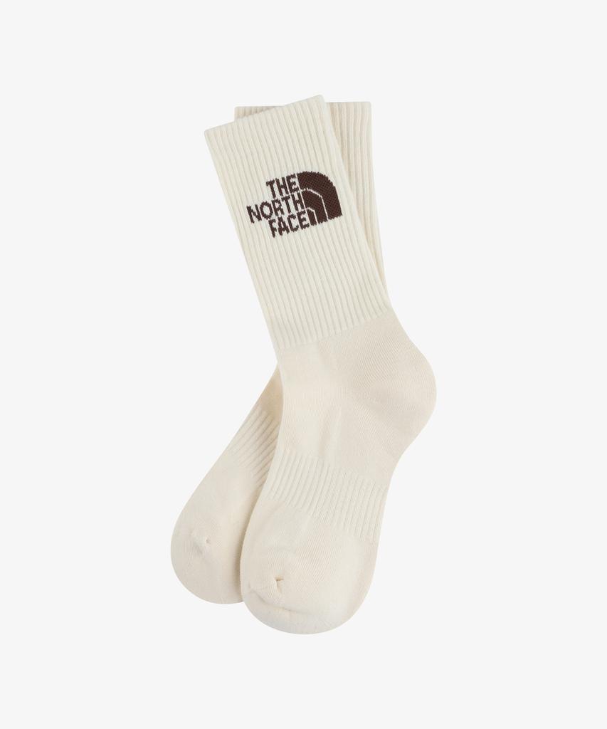 Noseupeiseu Ny4Ms00N White Label Logo Mid Socks Cream