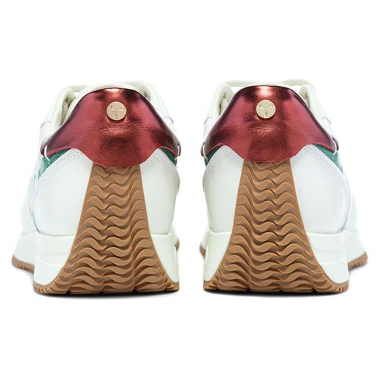 Li-Ning 1990 Zhenrong Non-Slip Wear-Resistant Low-Top Sports Casual Shoes Women Sneaker White Green ALJT018-3