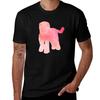 Pink Goldendoodle Labradoodle Art Silhouette Tshirt Minimalist Plain Crew Neck Tshirt