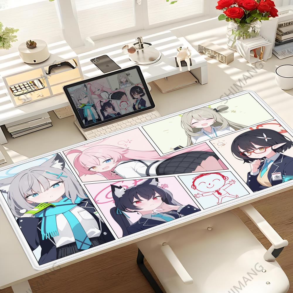 Cartoon Game Blue Archive Mousepad Hd Printing Computer Gamers Locking Edge Nonslip Mouse Pad Xxl90x40cm Keyboard Pc Desk Pad