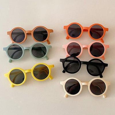 Round Frame Children's Sunglasses Foldable Design Round Frame Sunglasses  For Boys