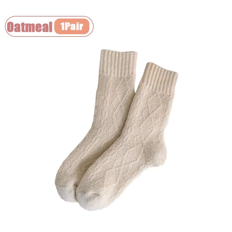 1-10Pairs Winter Plush Socks Women Thick Mid Calf Heating Thermal Long Socks Fall Cold Weather Maternity Postpartum Warm Sock