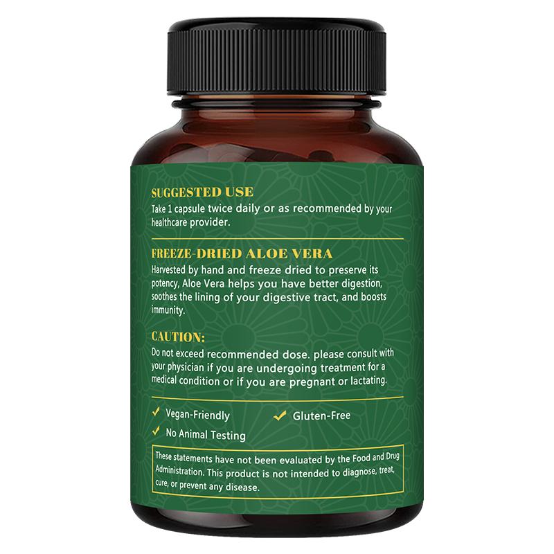 Bunkell Aloe Vera Supplement, 180mg Organic Inner Leaf Gel, 120 Caps