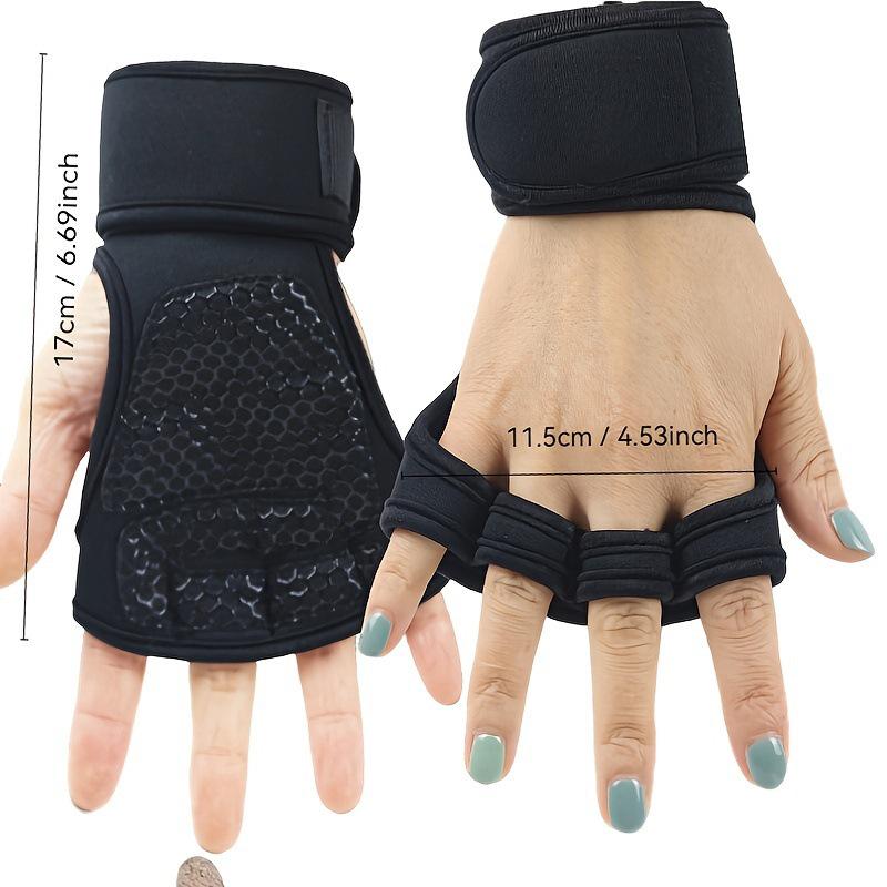 Unisex Half-Finger Fitness Gloves with Grip Straps for Pull-up, Dumbbell, Deadlift & Barbell Support