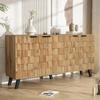 Moderner Sideboard mit 4 Türen, Stauraum mit verstellbaren Einlegeböden, Metallgriffe und Beine, für Wohnzimmer & Esszimmer, einfache Montage