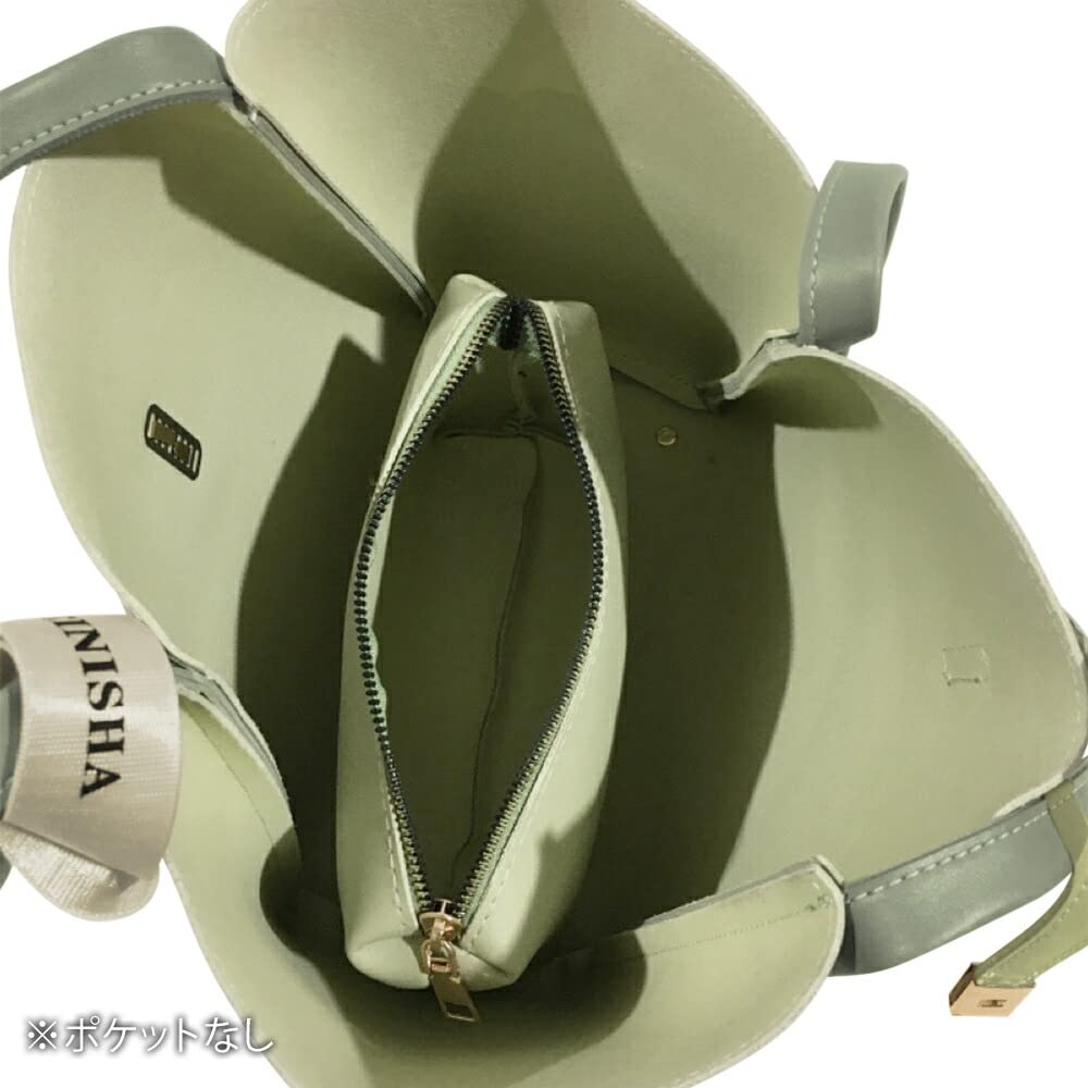 Bolso tote con con set para oficina coreana bonita [Amuleto] lazo, bolso de mujer, neceser, producto, liso, adolescentes, 20s, 30s, moda, casual, vl-6176-gn-f