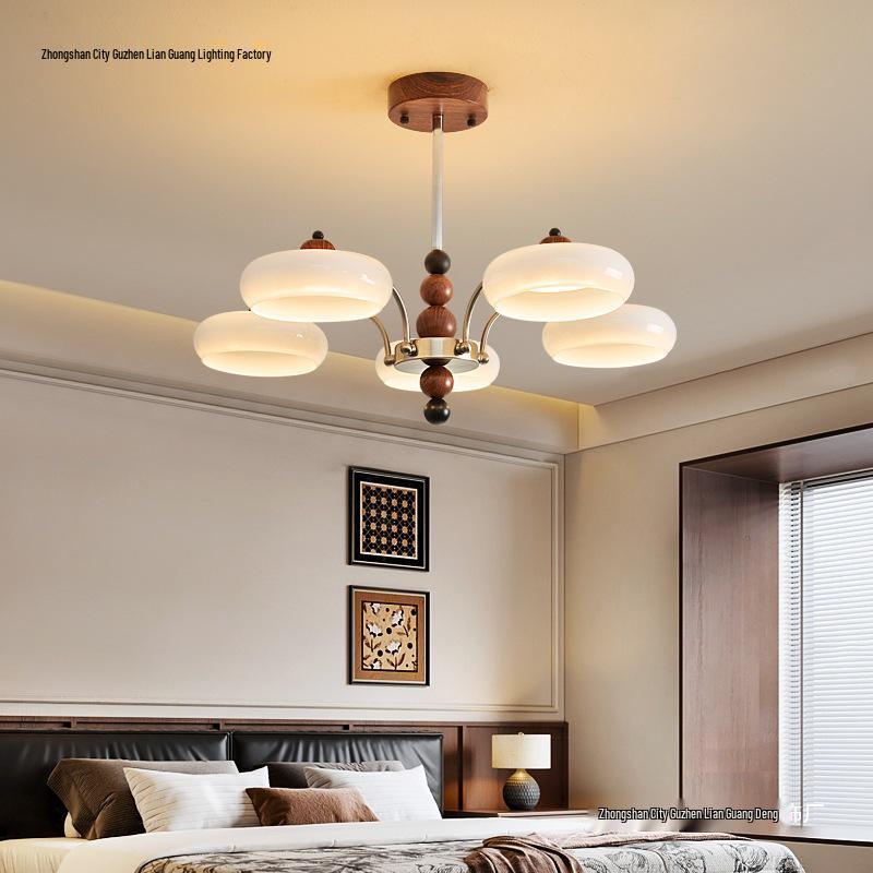 Retro American Chandelier: Versatile Living Room, Bedroom & Dining Lamp with Persimmon Design