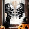 Halloween Dark Eye-to-eye Skull-themed Static Electricity Glass Stickers for Decorating The Living Room Windows