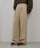 LOSSYROW Modern One-Tuck Wide Slacks Beige