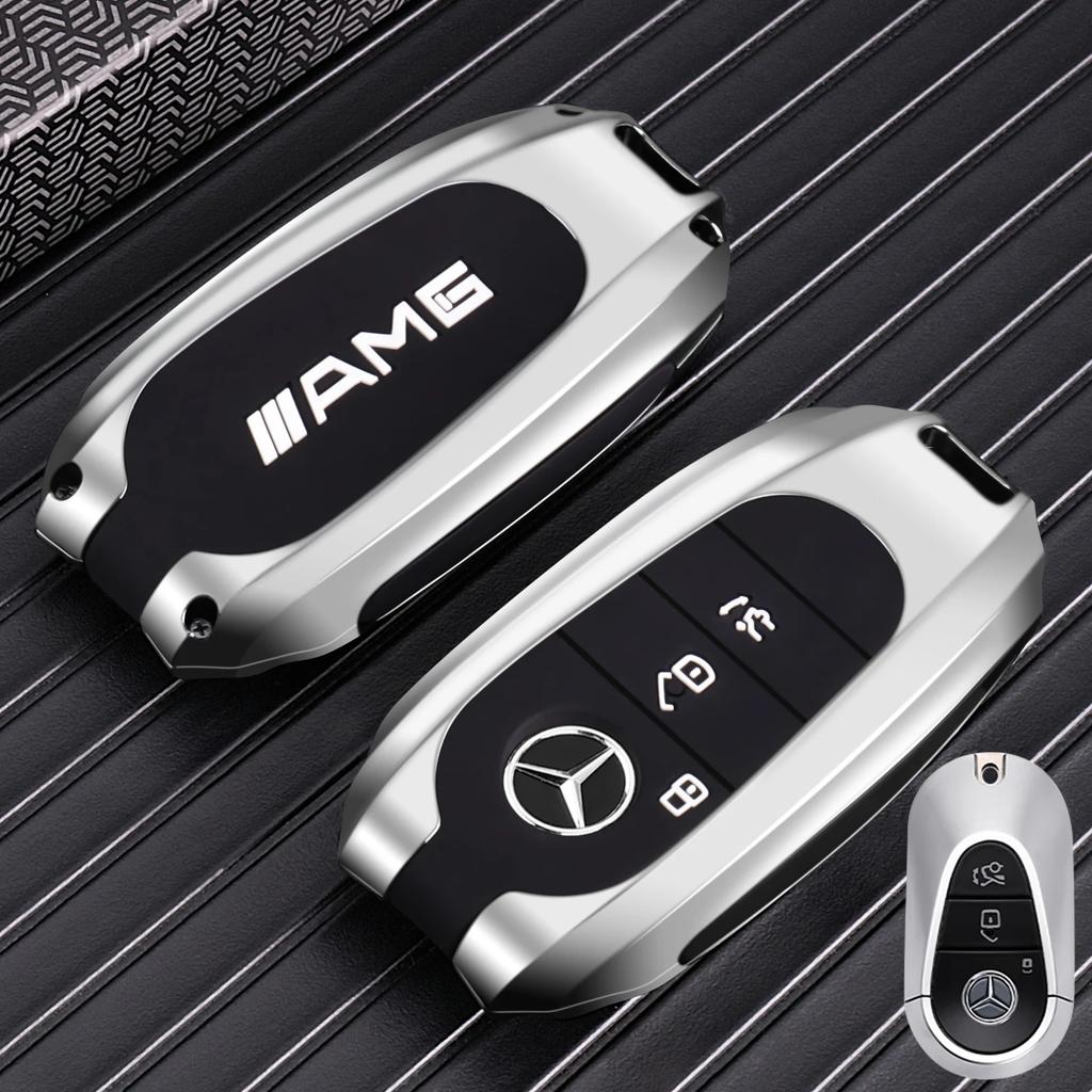 VFO1 Car Key Case Cover for Mercedes-Benz A B C E G S Class CLA CLS GLA GLB GLC GLE GLS EQA EQB EQC 3 Buttons Auto Accessories