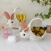 Practical Woven Flower Basket Bunnies Shaped Sturdy Plastic Container Craft Supplies for Wedding and Office Storage