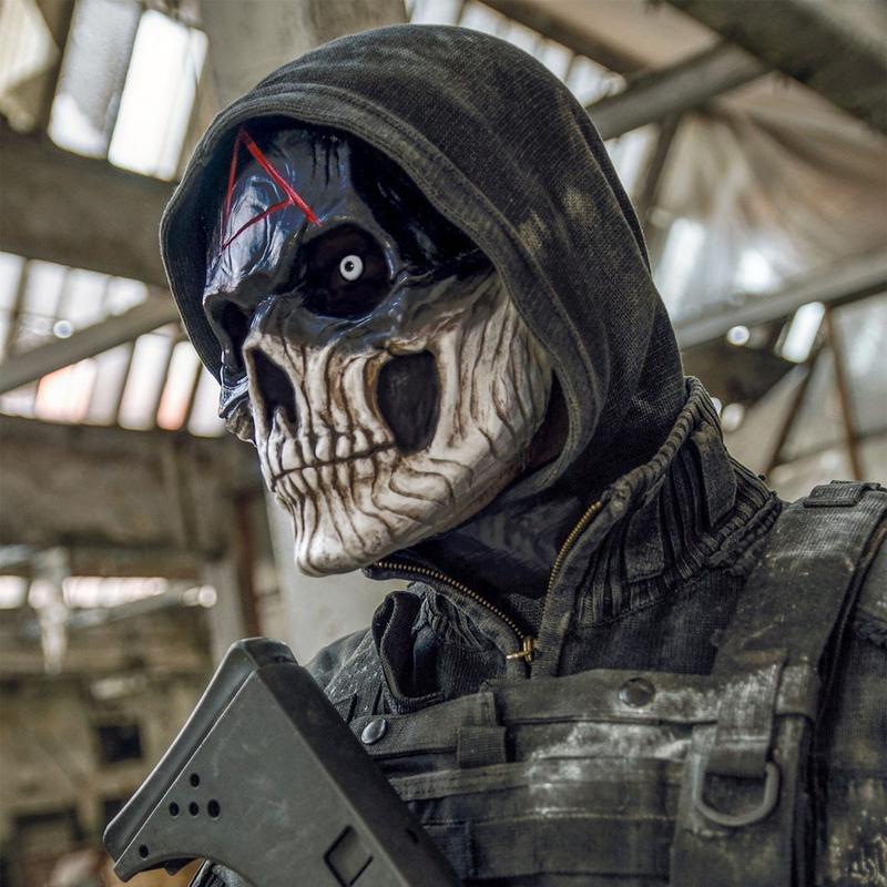 Halloween Ijesztő Koponya Fej Maszk Cosplay Parti Borzalmas Véres Maszkok Karnevál Felnőtt Horror Jelmez Fejfedő Latex Maszk